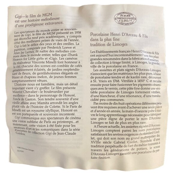 Henri DArceau & Fils Collector Plate "The Night They Invented Champagne" - Picture 6 of 6